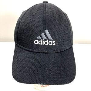 Adidas Aeroready Mesh Baseball Cap Black Embroidered Logo Stretch Fit Hat C153